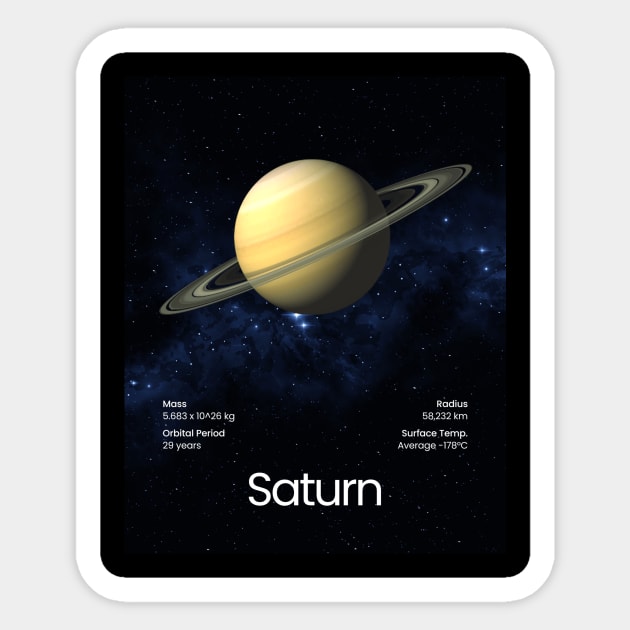 Saturn Space Sticker by Lunar Lens